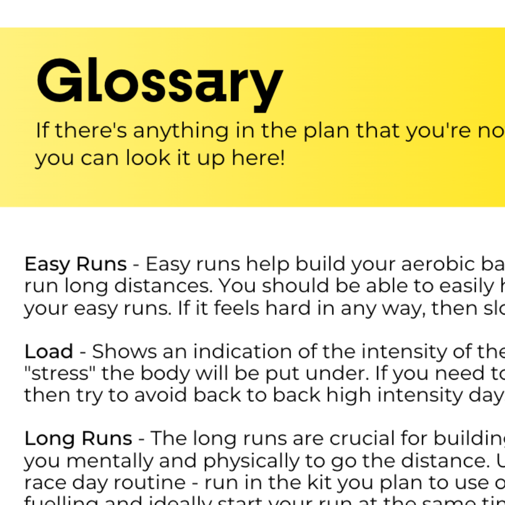 Half Marathon Plan Beginner - L1