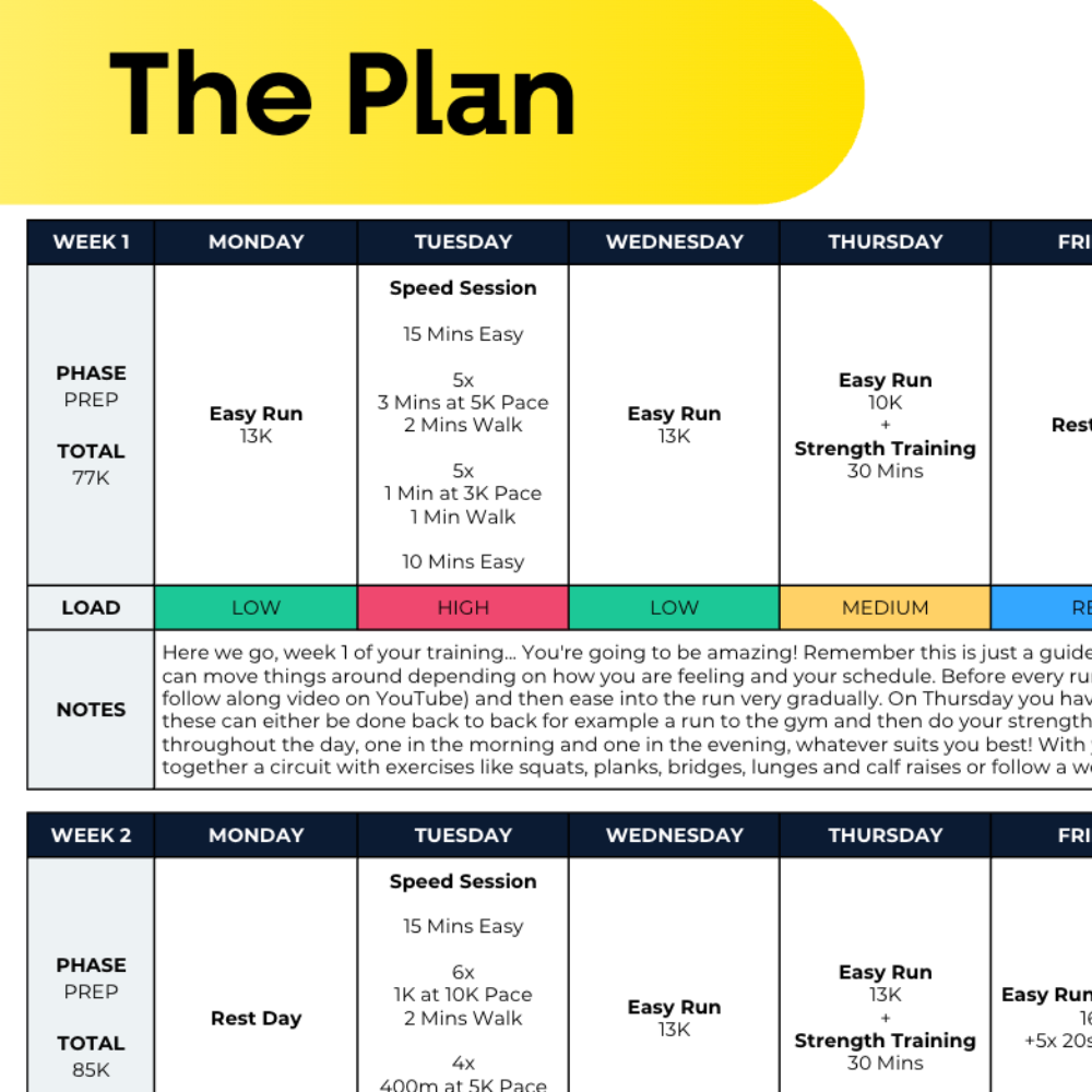 Half Marathon Plan Advanced Plus Plus - L6