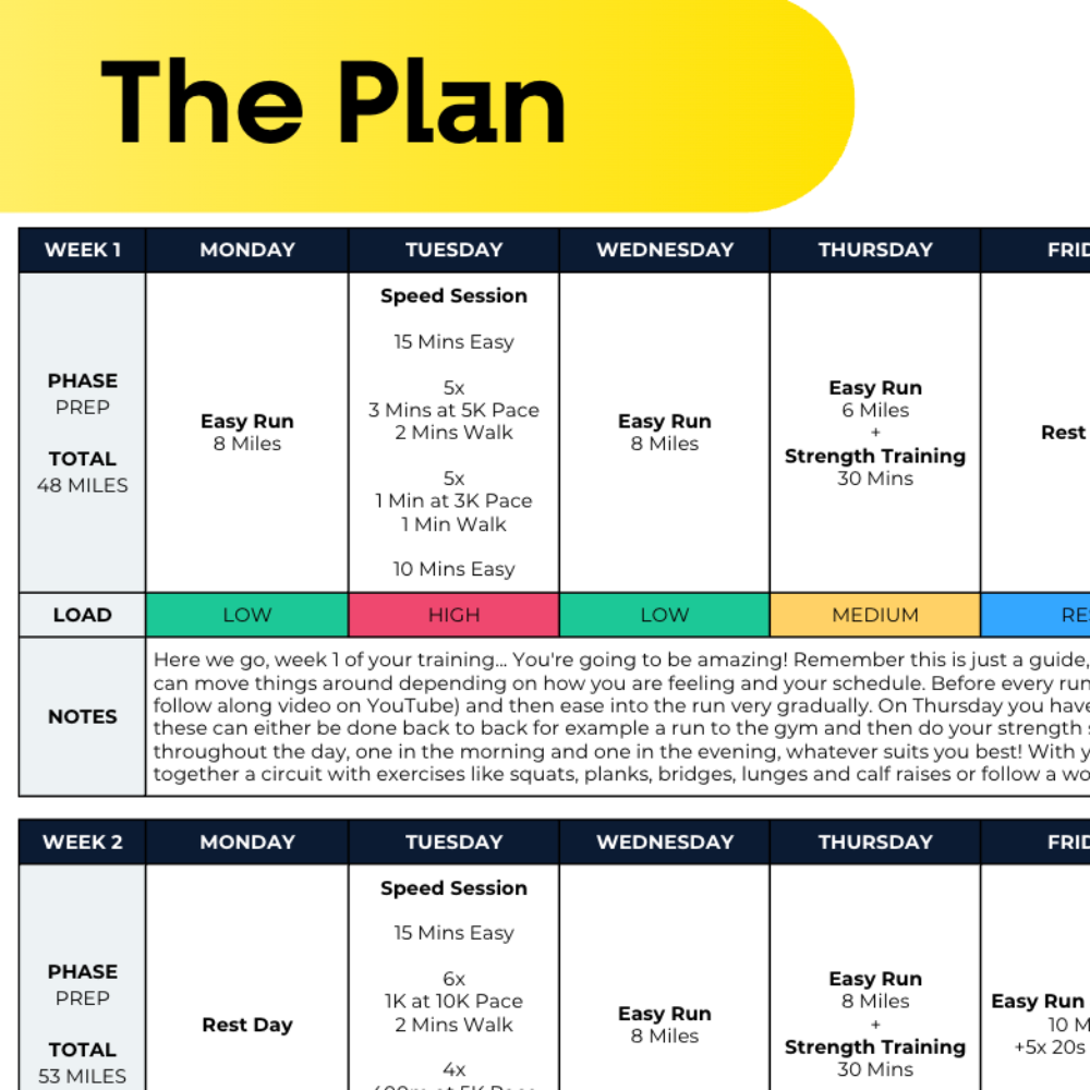 Half Marathon Plan Advanced Plus Plus - L6